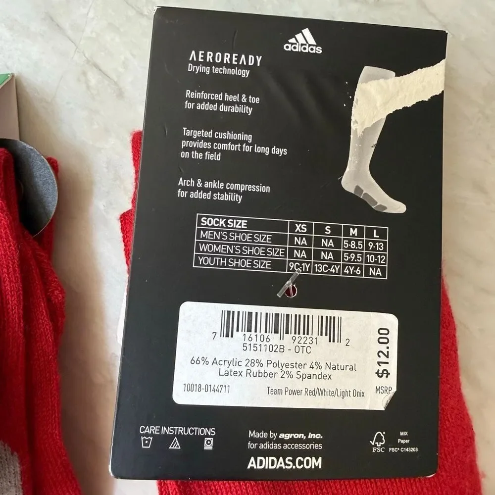 Adidas youth Baseball OVER-The-CALF SOCKS red Compression Sz S NWT